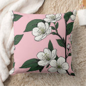 さくらんぼはっきりしたがピンクに咲く クッション (ブランケット)