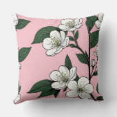 さくらんぼはっきりしたがピンクに咲く クッション (裏面)