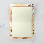 さくらんぼはクリームとピンクのグリーティングカードで花開く カード (内部)