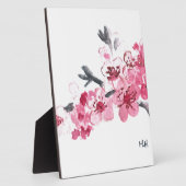 さくらんぼはピンクの花を咲かせる フォトプラーク (側面)