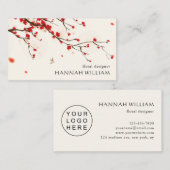 さくらんぼはフローラ名刺をロゴ付きで花開く 名刺 (正面/裏面)