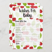 さくらんぼは赤ちゃんシャワーゲームを願う 招待状 (正面/裏面)