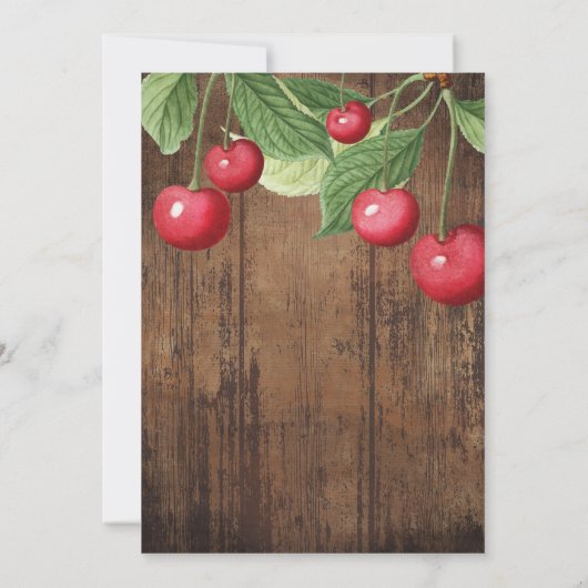 さくらんぼをテーマにした誕生日パーティー 招待状 (裏面)