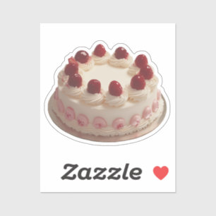 さくらんぼをトッピングしたホイップクリームケーキ シール