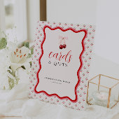 さくらんぼを上 |カードとギフトブライダルシャワー 台座サイン