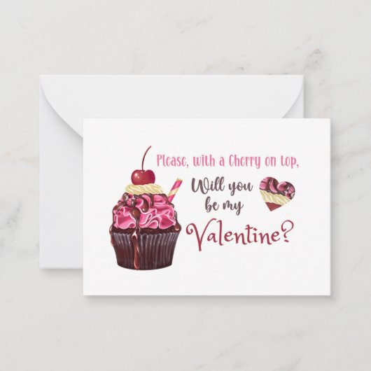 さくらんぼを上 ノートカード (正面)