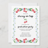 さくらんぼを上 | 卒業お洒落パーティーの写真 招待状 (正面)