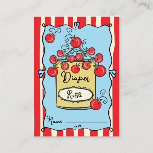 さくらんぼイタリアントマトおむつラッフル エンクロージャーカード (正面)