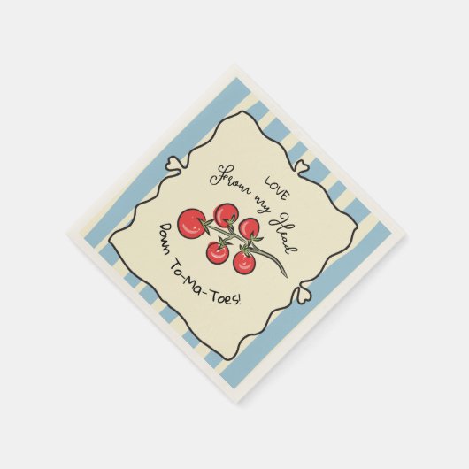 さくらんぼイタリアントマトベビーシャワー スタンダードカクテルナプキン (角)
