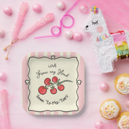 さくらんぼイタリアントマトベビーシャワー ペーパープレート