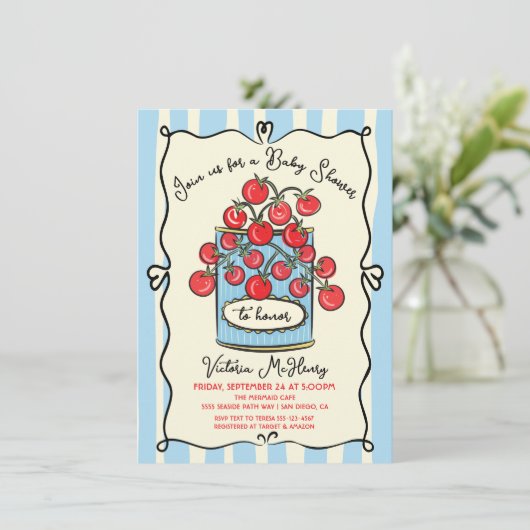 さくらんぼイタリアントマトベビーシャワー 招待状 (スタンド正面)