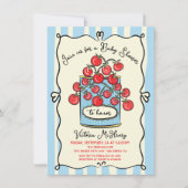 さくらんぼイタリアントマトベビーシャワー 招待状 (正面)