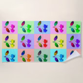 さくらんぼインポップ・アートのアートスタイル ビーチタオル (正面)