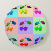 さくらんぼインポップ・アートのアートスタイル ラウンドクッション (裏面)