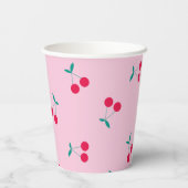 さくらんぼエステティックさくらんぼパターンパステルピンク 紙コップ (裏面)