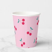 さくらんぼエステティックさくらんぼパターンパステルピンク 紙コップ (右)