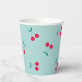 さくらんぼエステティックさくらんぼパターンパステルブルー 紙コップ (裏面)