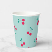 さくらんぼエステティックさくらんぼパターンパステルブルー 紙コップ (右)