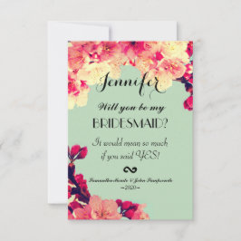 さくらんぼエレガントの花が咲く素朴ティール（緑がかった色） 招待状