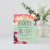 さくらんぼエレガントの花が咲く素朴ティール（緑がかった色） 招待状 (スタンド正面)