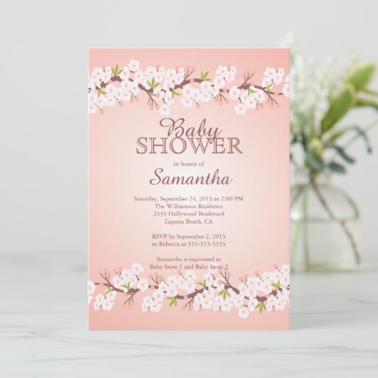さくらんぼエレガントの花の赤ちゃん 招待状 (スタンド正面)