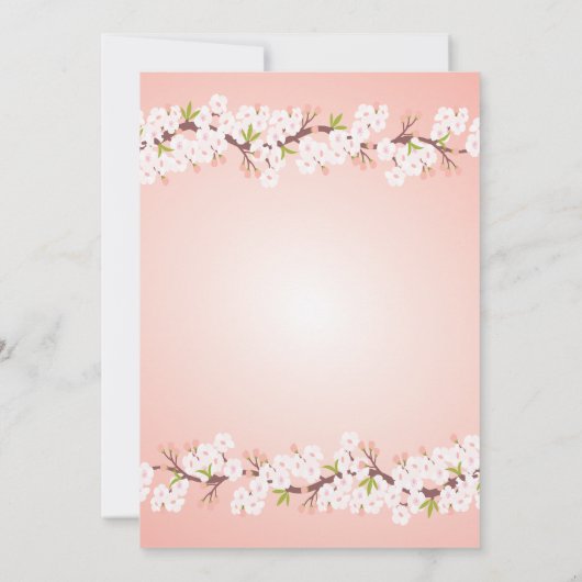 さくらんぼエレガントの花の赤ちゃん 招待状 (裏面)