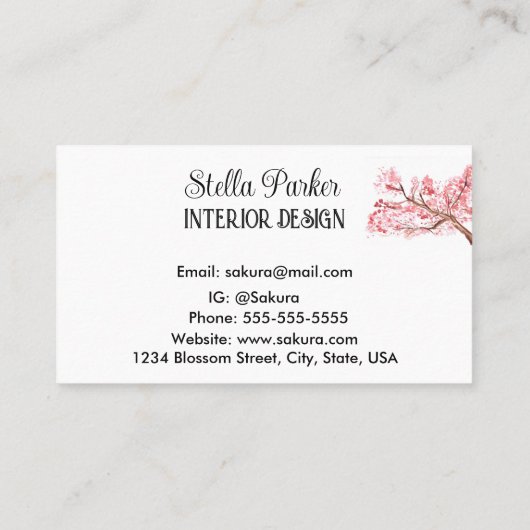 さくらんぼエレガントフローラ春名刺 名刺 (裏面)
