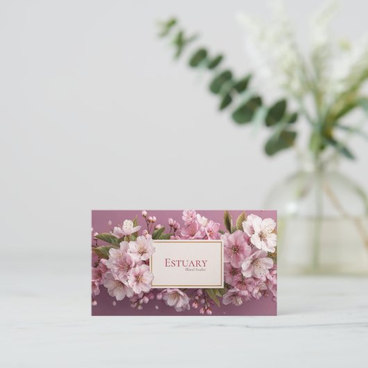 さくらんぼエレガントブロッサムガーランドマウヴ 名刺 (スタンド正面)