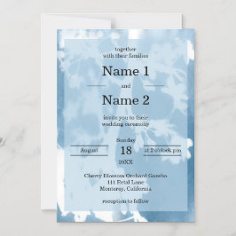 さくらんぼエレガントブロッサムシアノタイプの結婚式の招待 マグネット招待状