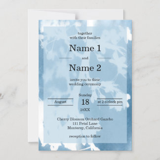 さくらんぼエレガントブロッサムシアノタイプの結婚式の招待 マグネット招待状