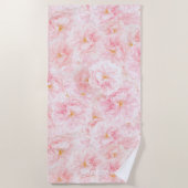 さくらんぼエレガントブロッサムパターンデザイン ビーチタオル (正面)