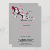 さくらんぼエレガントブロッサムピンクホワイト卒業パーティー 招待状 (正面/裏面)