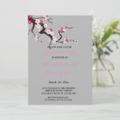 さくらんぼエレガントブロッサムピンクホワイト卒業パーティー 招待状 (スタンド正面)