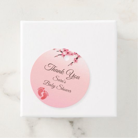 さくらんぼエレガントブロッサムベビーシャワーメッセージカード フェイバータグ (インサイチュ)