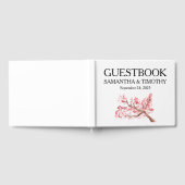 さくらんぼエレガントブロッサム水の色のフローラ結婚 ゲストブック (全面)