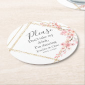 さくらんぼエレガントブロッサム私は踊り ラウンドペーパーコースター (アングル)