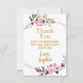 さくらんぼエレガントブロッサム誕生日サンキューカード サンキューカード (正面)