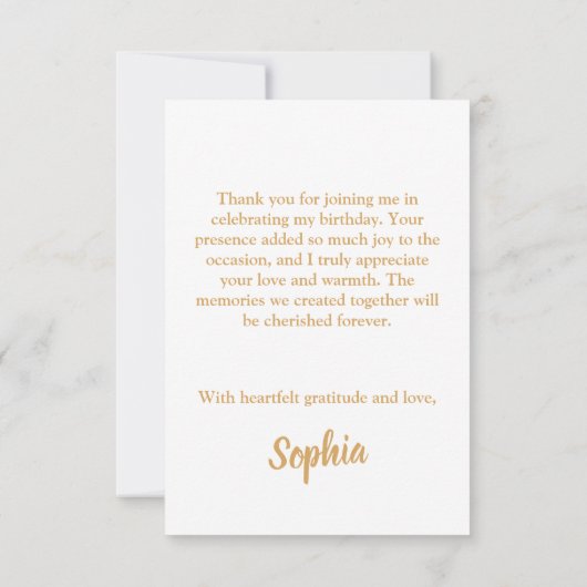 さくらんぼエレガントブロッサム誕生日サンキューカード サンキューカード (裏面)