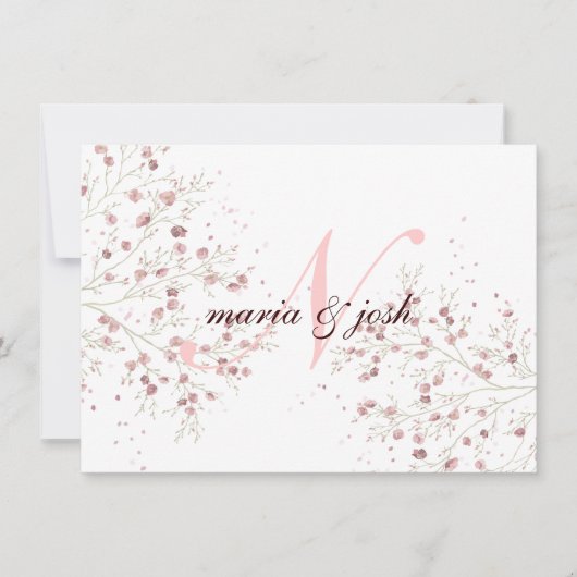 さくらんぼエレガントブロッサム、結婚式招待状 招待状 (正面)