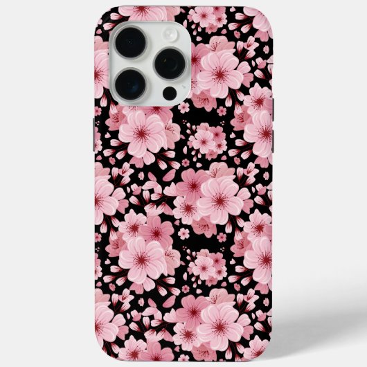 さくらんぼエレガント花かわいいピンクの花の柄 Case-Mate iPhoneケース (裏面)