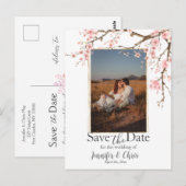 さくらんぼエレガントBlossom Save the Date Photo ポストカード (正面/裏面)