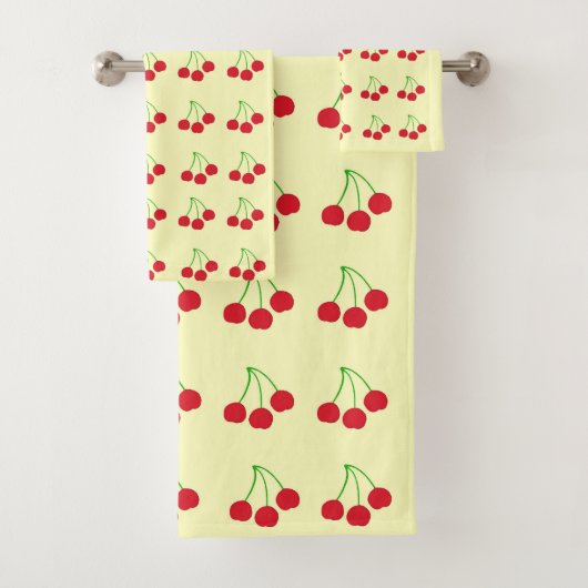 さくらんぼオンイエローバスタオオルセット バスタオルセット (インサイチュ)