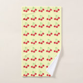 さくらんぼオンイエローバスタオオルセット バスタオルセット (ハンドタオル)