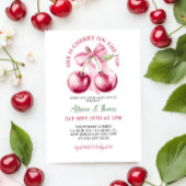 さくらんぼオンザトップバウ赤ちゃんシャワー 招待状