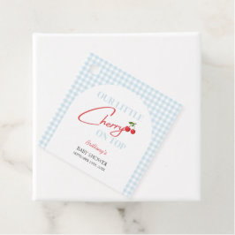 さくらんぼオンタータンチェックプレイドベビーシャワー フェイバータグ