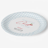 さくらんぼオンタータンチェックプレイドベビーシャワー ペーパープレート (アングル)