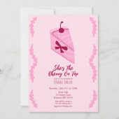 さくらんぼオントップおもしろいブライダルシャワー 招待状 (正面)