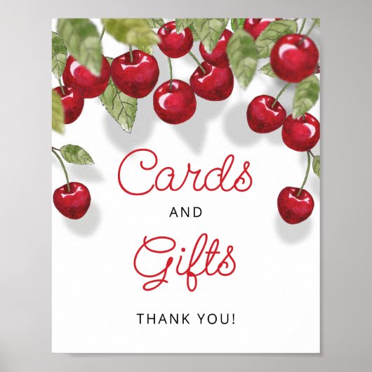 さくらんぼオントップさくらんぼスイートカードとギフトポスター ポスター (正面)