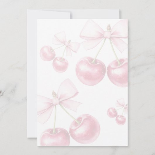 さくらんぼオントップさくらんぼベビーシャワー 招待状 (裏面)