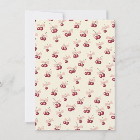 さくらんぼオントップアイスクリームサンデベビーシャワー 招待状 (裏面)